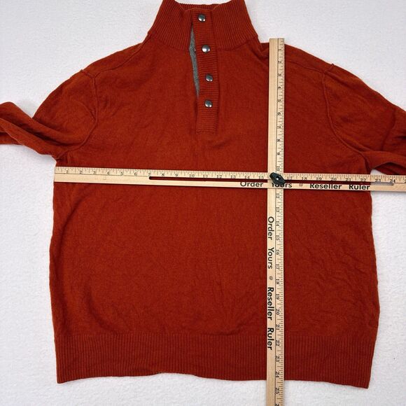 Banana Republic‎ Sweater Men’s Size XL Orange Merino Wool Pullover Thin Knit - Picture 8 of 10
